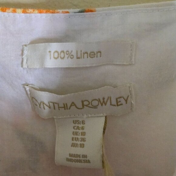 Cynthia Rowley 100% Linen Candy Rose Summer Sundress Size 6 - Picture 7 of 7